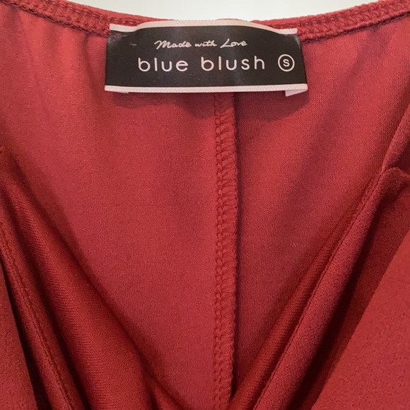 bodycon red/maroon mini dress with Ruffle - Picture 4 of 4